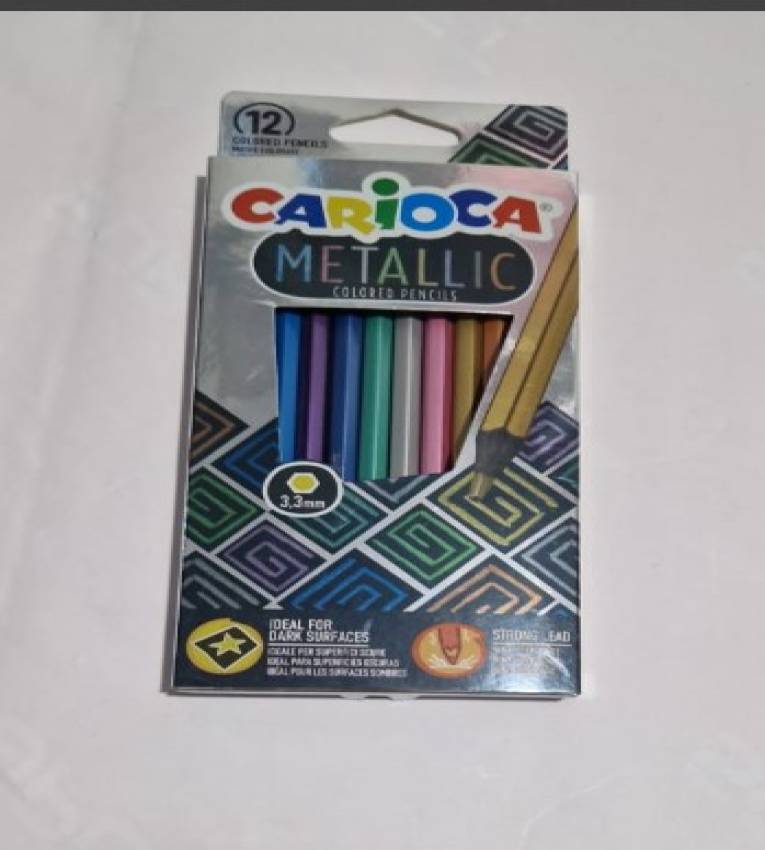 Crayons de couleur métalliques CARIOCA Set de 12 couleurs vibrantes